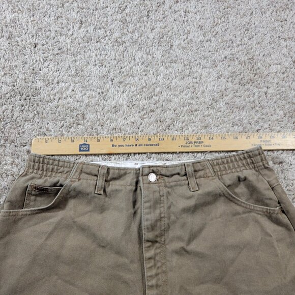 Vintage Lee Denim Shorts Jorts Womens 18W Brown Stretch Waist Zip Fly Fade - Picture 2 of 8